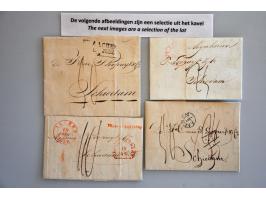 80 poststukken België-Schiedam 1830-1841 w.b. smokkelbrieven uit Lokeren jan. 1834 (gepost Vlissingen), Antwerpen sept. 1832 