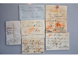175 EO poststukken van/naar buitenland met veel grensstempels en o.a. (beschadigde) brief Suriname-Soerabaya 1869 via Marseil