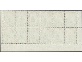 1961 New currency overprints 2c. on 2d. in imprint plate block of 12 with the error showing progressive downward shift of the