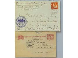 ca. 120 post(waarde)stukken met langebalkstempels w.b. betere stempels en afdrukken, dienst-enveloppen, luchtpost etc. in sch