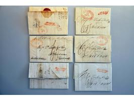11 brieven met zeebrief stempels w.b. 3 met tweeregelig rood DEN HELDER/ ZEEBRIEF en ovaal w.b. Den Helder in types, Rotterda
