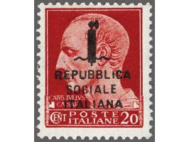 Repubblica Sociale, non issued Julius Caesar 20 centesimi carmine (Sassone no. 495/A), very fine unmounted mint signed Oliva,