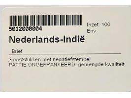 3 poststukken met negatiefstempel PATTIE ONGEFRANKEERD, gemengde kwaliteit