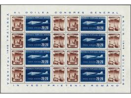 ARLUS 100 lei blue in sheetlet of 8, very fine unmounted mint (folded verticaly and horizontaly on perforation, cat.v. 500