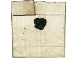 Oostenrijkse successieoorlog, onfris briefje Engelse soldaat van Ath (droogstempel) naar Edingburg May 7th, 1744 with Bishop 