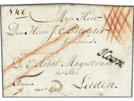 Cursief Hoorn op frisse aangetekende brief franco met Geld naar Leiden 25 jan 1807, interessante inhoud, opbrengst collecte o