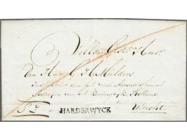 HARDERWYCK naamstempel, pracht afdruk op frisse brief 30 maart 1808 naar Utrecht, portvrij. Zeer zeldzaam stempel