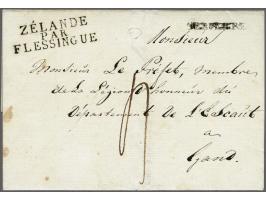 ZÉLANDE/ PAR/ FLESSINGUE (vdL.3023, 11 pnt.) luxe afdruk in zwart op brief van Veere (vertrekstempel TERVEERE, PEP) 18 august