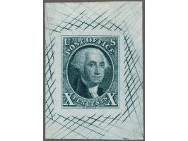 Trial Color Proof George Washington 10 cents dark green on India paper, very fine, cat.v. $ 1000

