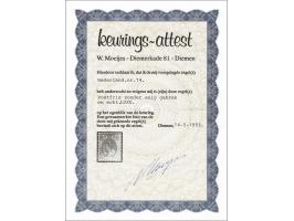 50 cent bronsgroen en roodbruin met certificaat Moeijes 1993, cat.w. 550