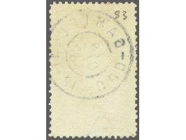 3 cent bruingeel op roomkleur met superbe afdruk grootrondstempel Oud-Gastel 18-12-1913, vrijwel pracht ex. (roestpuntje)