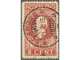 5 cent rood op roze met vrijwel volledig Indisch kortebalkstempel Porrong (SvL 75), fraai ex. (vouwtje)