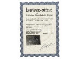 Cour Internationale de Justice 2 en 4 cent met certificaat Moeijes 1994, cat.w. 750