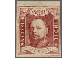 10 cent wijnrood pos. 4 met velrand, pracht ex. met lichte gom en certificaat Vleeming 2017, cat.w. 400+