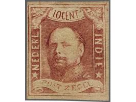 10 cent wijnrood pos. 68, pracht ex. met originele bruine gom en attest Vleeming 2017, cat.w. 400