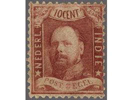 10 cent karmijnrood, pracht ex. met originele bruine gom en certificaat Vleeming 2014, cat.w. 1500