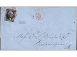 George Washington 10 cents black with red town cancellation on undated cover to Philadelphia, very fine with 1968 Franz Pfenn