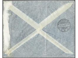 Scheepjestype 15 cent blauw en  luchtpost overdruk 30 cent groen met langebalkstempel Balikpapan 2 (door SvL niet vermeld) op