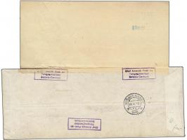 Extra vlucht voor Generaal Spoor, 2 enveloppen van Batavia 28-7-1946 naar Amsterdam, w.b. één genummerd 00004 en één zonder n