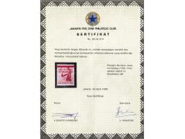 Dancer 2 cent red with variety inverted overprint, very fine unmounted mint with 1998 Suwito Harsono certificate