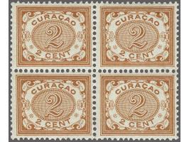 Cijfer 2 cent bruin blok van 4 **, cat.w. 620 