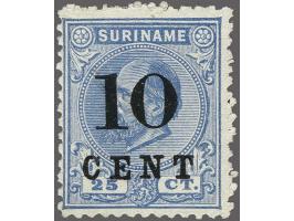 Hulpuitgifte 10 op 25 cent ultramarijn tanding 12½ x 12, pracht ex., cat.w. 700