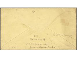 Benjamin Franklin 1 cent blue and George Washington 3 cents dull red with boxed Paid cancel on cover from Boston 8-8-18?? to 