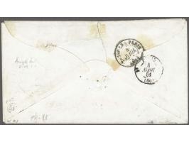 Benjamin Franklin 30 cents orange (2x) on cover from New York ?-3-1861 to Paris, fine/very fine with 1988 APS and 2021 Willia
