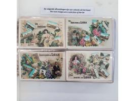 170 postcards fantasy and photographic images of ladies etc. also embossed postcards all pre 1920 in album sleeves