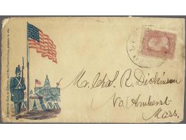 George Washington 3 cents pink on patriotic cover Traitors to God, to Liberty, and the Constitution, prepare to die, town and
