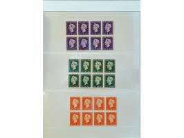Ongetande kleurproeven in de gekozen kleuren van type Hartz 15 cent t/m 25 gulden (de laatste niet in Proevencatalogus vermel