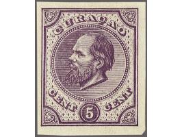 Ongetande Berlijnse kleurproeven Willem III 2½ t/m 50 cent op glad wit papier, behoudens nrs. 2c en 6g compleet, pracht ex.