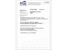 Stempelproef van Cijfer 1½ cent blauw op velletje dun papier met knipteken, pracht ex. (enkele onbeduidende vlekjes) met cert