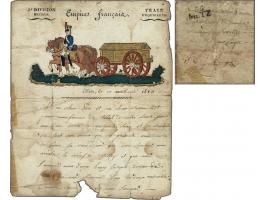 So-called Lettre de Cantinière (hand painted illustrated cover from the Napoleonic Area) written in Metz 10-8-1813, the insid