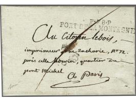 P.78.P PORT DE LA MONTAGNE (former Toulon) on letter le 6 Nivose 3ieme année to Paris, prepaid postage 13 déc., signed Pothio