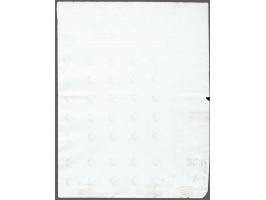 Onbedrukt veldeel emissie 1852 met 35 complete of gedeeltelijke watermerken posthoorn uit de rechterbovenhoek met alle 3 wate