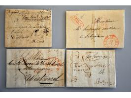 19 EO poststukken w.b. geschreven de brugge (brief Oostende-Cordane 1698), ovaal FRANCO FRONTIÈRE met halfrond GROOT ZUNDERT 