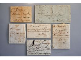 19 EO poststukken w.b. geschreven de brugge (brief Oostende-Cordane 1698), ovaal FRANCO FRONTIÈRE met halfrond GROOT ZUNDERT 