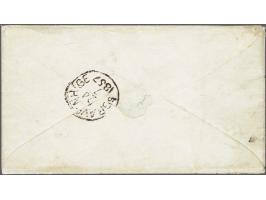 5 cent blauw plaat III pos. 32 op envelop van Amsterdam 23-7-1857 naar Den Haag. Militair tarief!, pracht ex. met certificaat