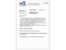 5 cent blauw plaat VI pos. 49-50 op dun papier met enorme velrand met 3 watermerklijnen en deel letters POSTZ op vouwbrief va
