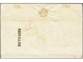10 cent karmijn plaat I pos. 88-89 in paar op briefomslag van Sappemeer (langstempel achterzijde) via Groningen 9-2-1853 naar