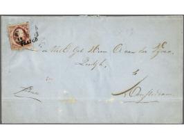 10 cent diepdonkerkarmijn plaat IA op briefomslag van Rotterdam 26-5-1852 naar Amsterdam, vrijwel pracht ex. (randen kort en 