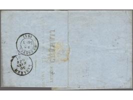 10 cent bruinrood plaat VI pos. 64 op vouwbrief van Maastricht 29-3-1861 via Lanaken naar Maaseik (België), Grenstarief!, pra