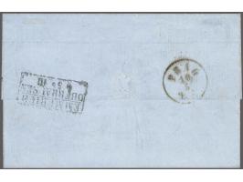 10 cent rood op dun papier in verticaal paar op briefomslag van Rotterdam 9-5-1864 via Emmerich naar Praag, pracht ex. Zeldza