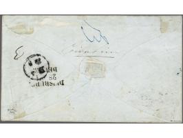 15 cent donkeroranje pos. 63-64 in paar op envelop van Rotterdam 27-9-1852 over Duisburg naar Frankfurt/Main, pracht ex.