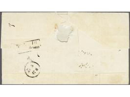 15 cent donkeroranje pos. 78/83 in verticaal paar op briefomslag van Utrecht 18-6-1854 via Emmerich naar Frankfurt/Main, prac