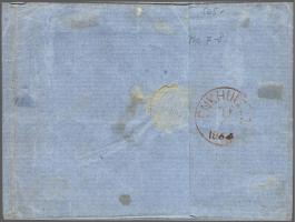 15 cent oranje pos. 7-8 in paar op briefomslag van de 3e gewichtsklasse van Kampen 8-9-1864 naar Enkhuizen, vrijwel pracht ex
