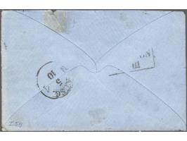 15 cent oranjegeel pos. 59 met deel buurzegel op kleinformaat envelop van Rotterdam 4-10-1864 naar Bonn (Pruissen), pracht ex