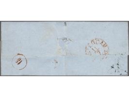 Delft C groot (Ey 50) superbe op 10 cent karmjn plaat II pos. 28 op kleinformaat vouwbrief 11-7-1856 naar Amnsterdam, pracht 