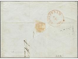 Heerenveen A (Ey 125) luxe en met omgekeerde dagaanduiding op 10 cent karmijn plaat I pos. 66 op briefomslag 8-7-1852 naar Am